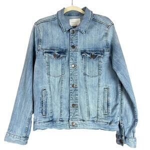 Aeropostale Jean Jacket Men Size M Light Blue Trucker Style Stone Washed Denim